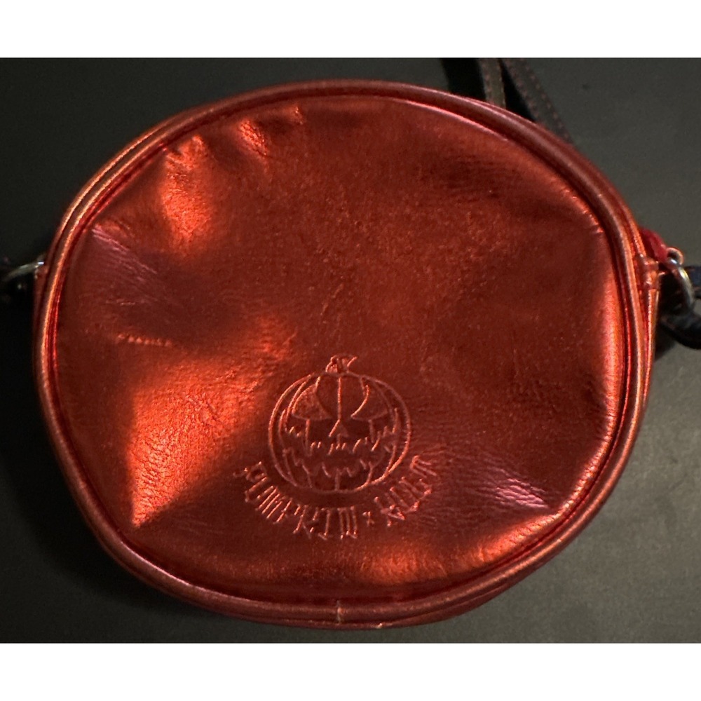 Pumpkin Kult Love Pain & Stitches Jack O Lantern Crossbody Purse Metallic Flaw - Picture 2 of 16